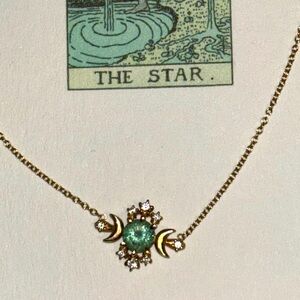 🇨🇦 Sofia Zakia Wandering Star Montana Sapphire Diamond 14k Yellow Gold Necklace